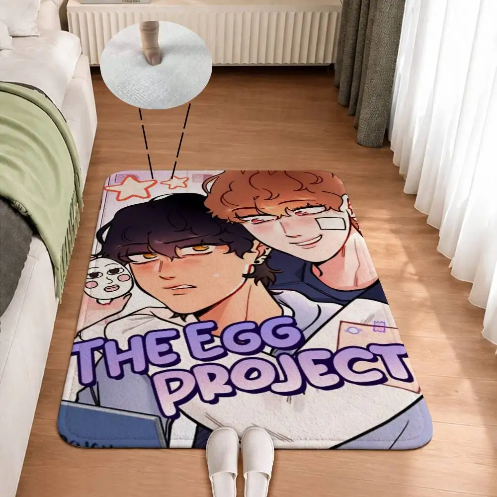 The Egg Project BL-Manhwa Home Decor Short Plush Floor Mat, Non-Slip & Easy to Clean for Multi Doorways