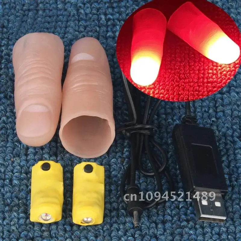 Professional Light-Pair Set (Red/Four Colors) Magic Tricks LED Thumb Tips Light Magia Props Stage Illusions Gimmicks Accessories