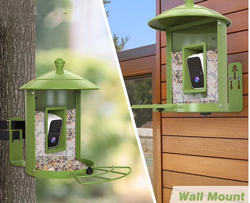 AI intelligent bird feeder with camera hardware outdoor garden high definition identification with lens wild bird feeder