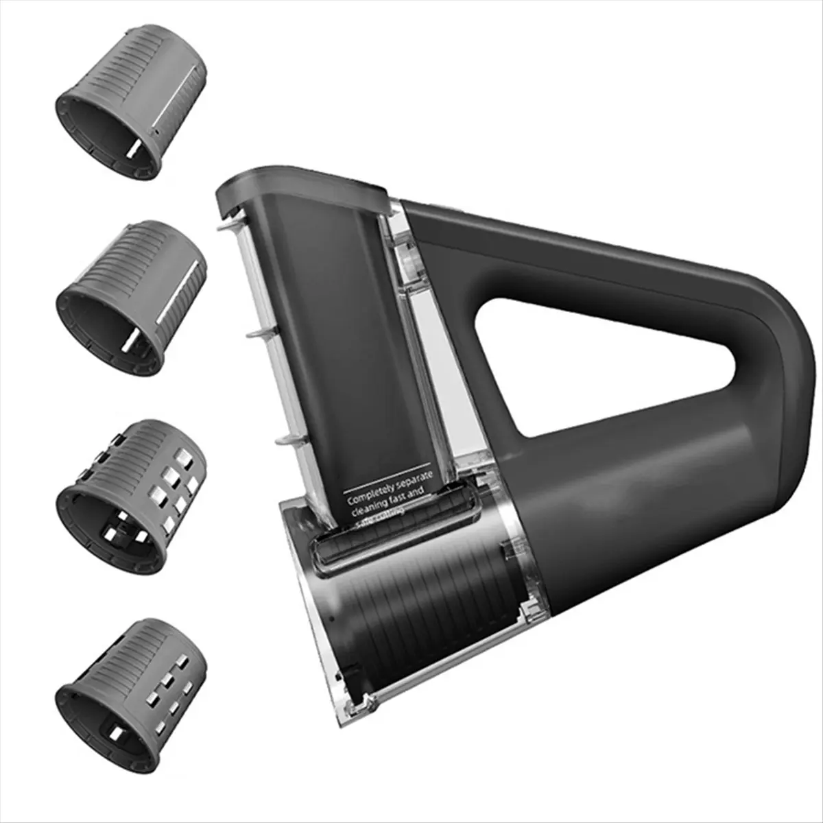 REST Electric Cheese Grater Portable Salad Maker with 4 Different Shapes of Blades 40W Electric Rotary Slicer Shredder Black