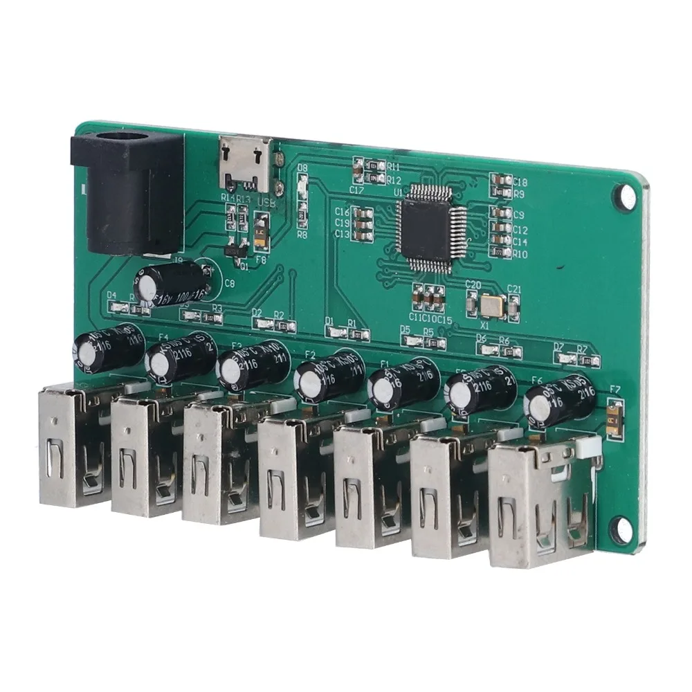 

USB2.0-концентратор USB2.0 Модуль концентратора 1–7 портов с бесплатным USB-удлинителем со светодиодными индикаторами USB-разветвитель постоянного тока 5 В для системы Linux