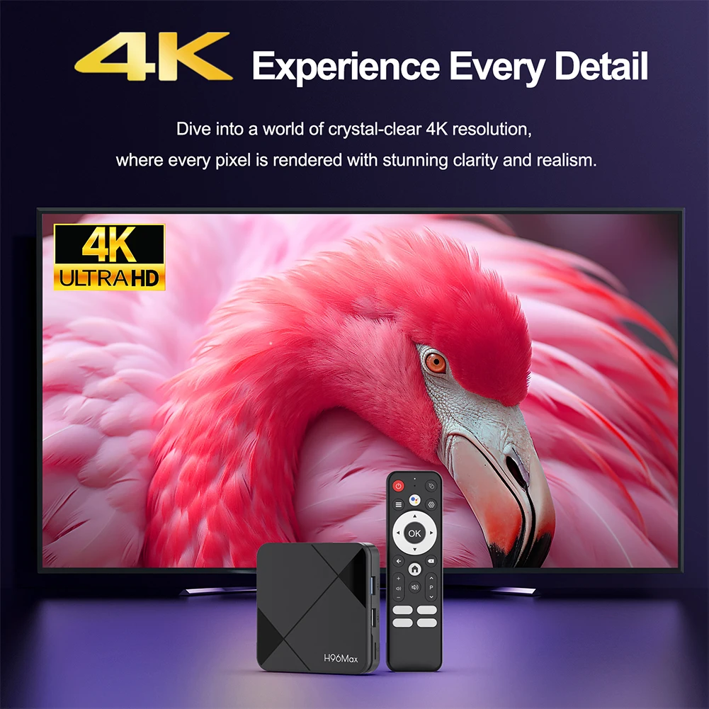 مشغل الوسائط Android 14 BT5.4 RK3518 رباعي النواة H96Max 4K HD TV مشغل الوسائط صوت التحكم عن بعد مساعد الماوس
