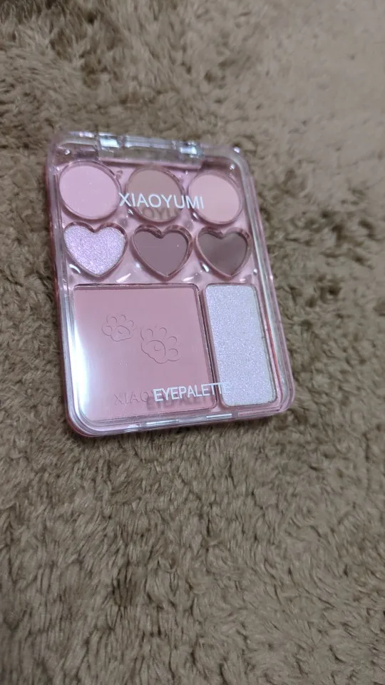 8-color love eye shadow plate, sweetheart blush, high-light integrated natural and long-lasting light shine eye shadow photo review