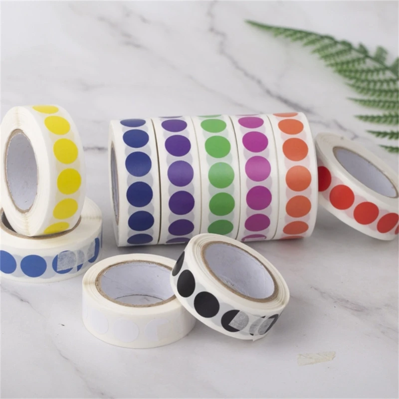 2025 New 1000Pcs Adhesive Dots Sticker 13mm Colorful Dot Sticker For Categorizing Files Notes Scrapbooking Photo Album