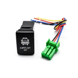 12V 33X22MM Blue LED Light Illuminated Switch On/Off LED Light Retrofit Switch For Toyota Landcruiser Yaris RAV4