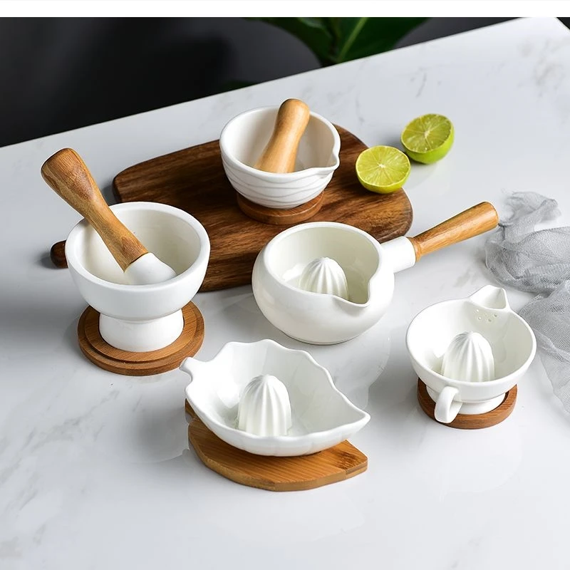 European Art Ceramic Food Supplement Grinder Baby Western Medicine Grinding Powder Puree Bowl Household Manual Juicer