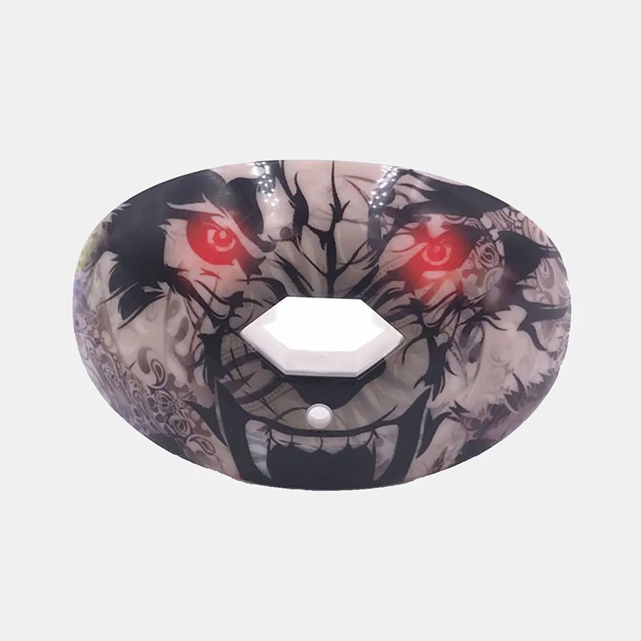 1PC High Impact Sports Rugby Football Mouth Guard Gum Guard Tooth Guard with Lip Protection Chrome