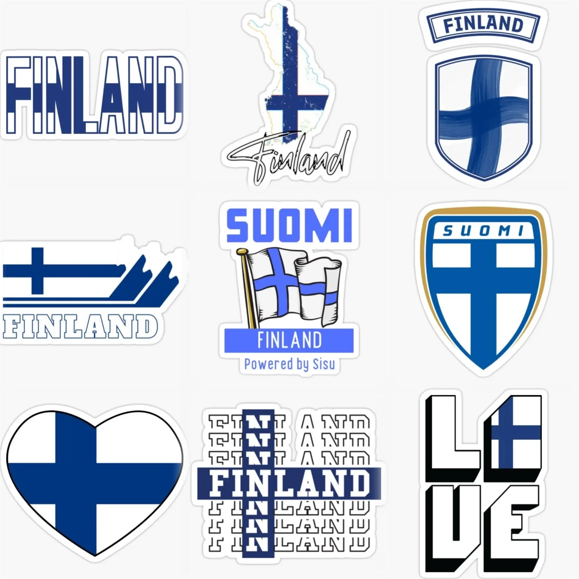 

Finland FIN Flag Map Emblem Creative PVC Sticker for Decorate Car Motorcycle Truck Helmet Window Fridge Wall Decal Accessorie