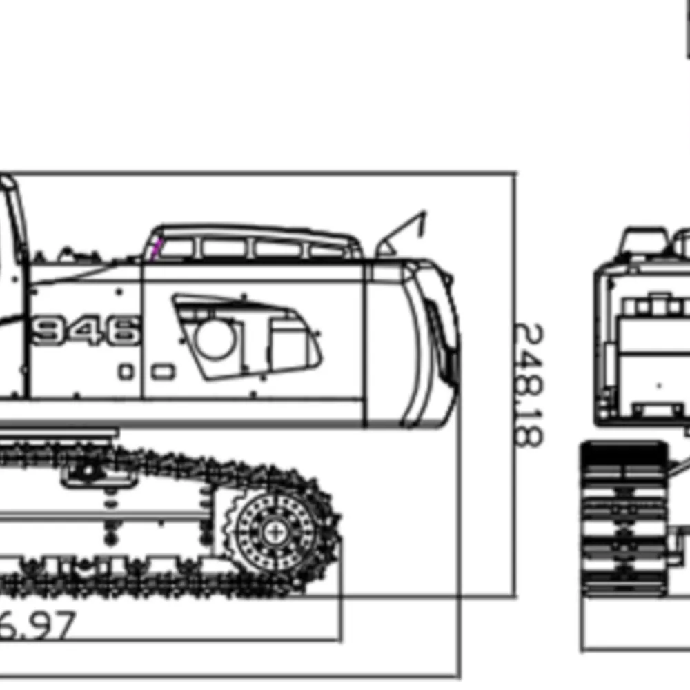MTMODEL 946 1/14 9CH Tracked Hydraulic RC Excavator Painted White Metal Grab Tiltable Clamshell Bucket  Ripper TH19594