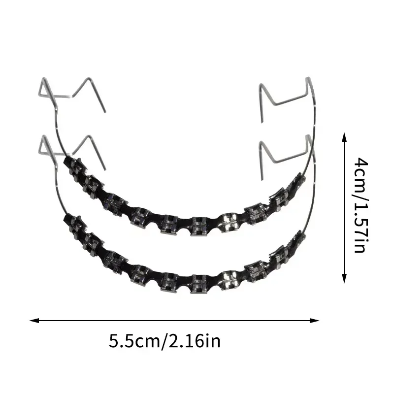 1pair Tooth Decoration Set with Metal Chain, Fashionable Teeth Jewelry for Upper Lower Matching, Daily Party Wear Smile Bling
