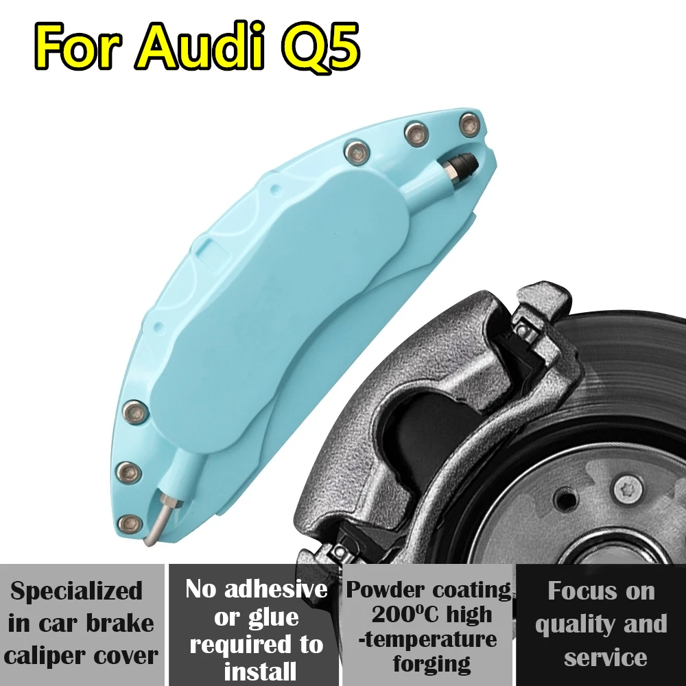 For Audi Q5 Car Brake Caliper Cover Aluminum Alloy Metal Kit Fit 40 45 TFSI 40T 45T RS 2018 2020 2021 2022 2023 2024