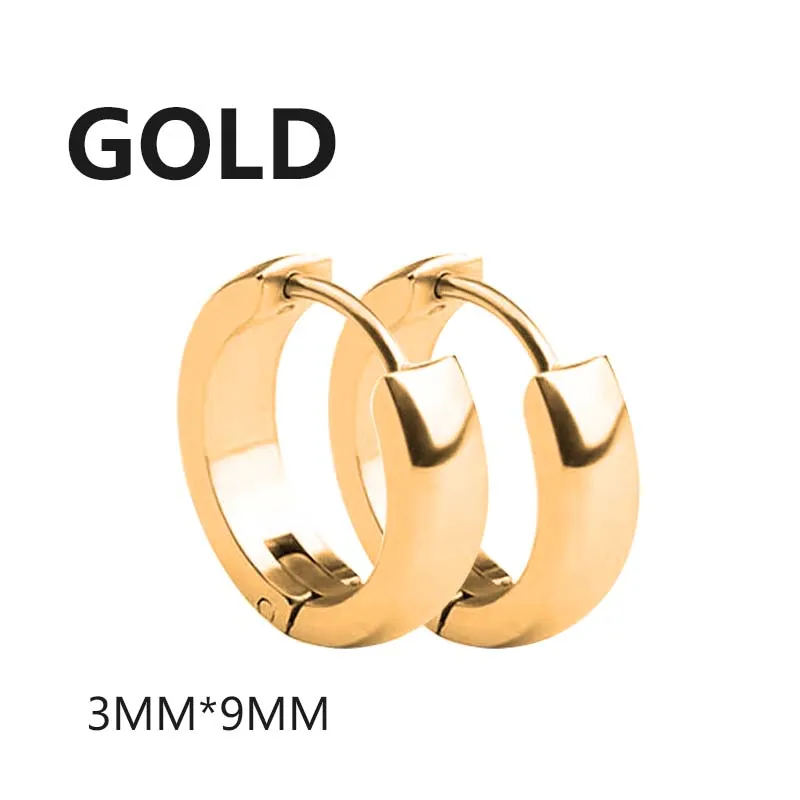 1 Paar Multi Arten Unisex Schwarz Gold Farbe Edelstahl Ohrring Für Frauen Männer Punk Gothic Piercing Gefälschte Ohrringe Schmuck