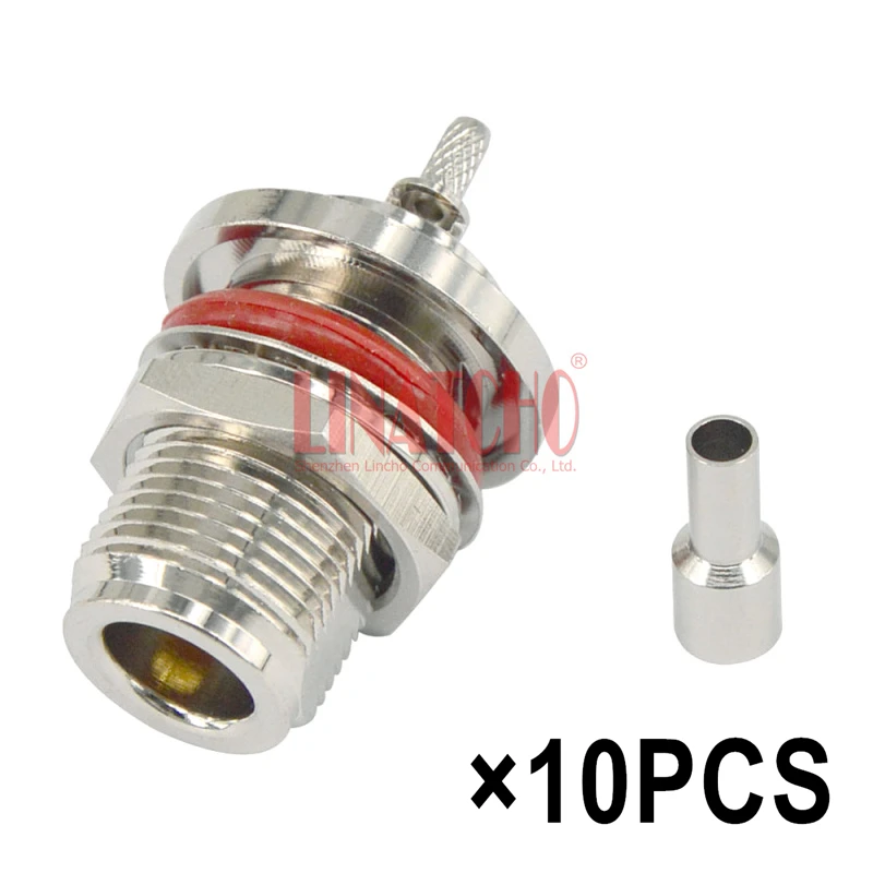 10PCS Good Quality RG316 RG174 LMR100 Coaxial Cable Brass Waterproof Bulkhead Solder Crimp N Female Adapter