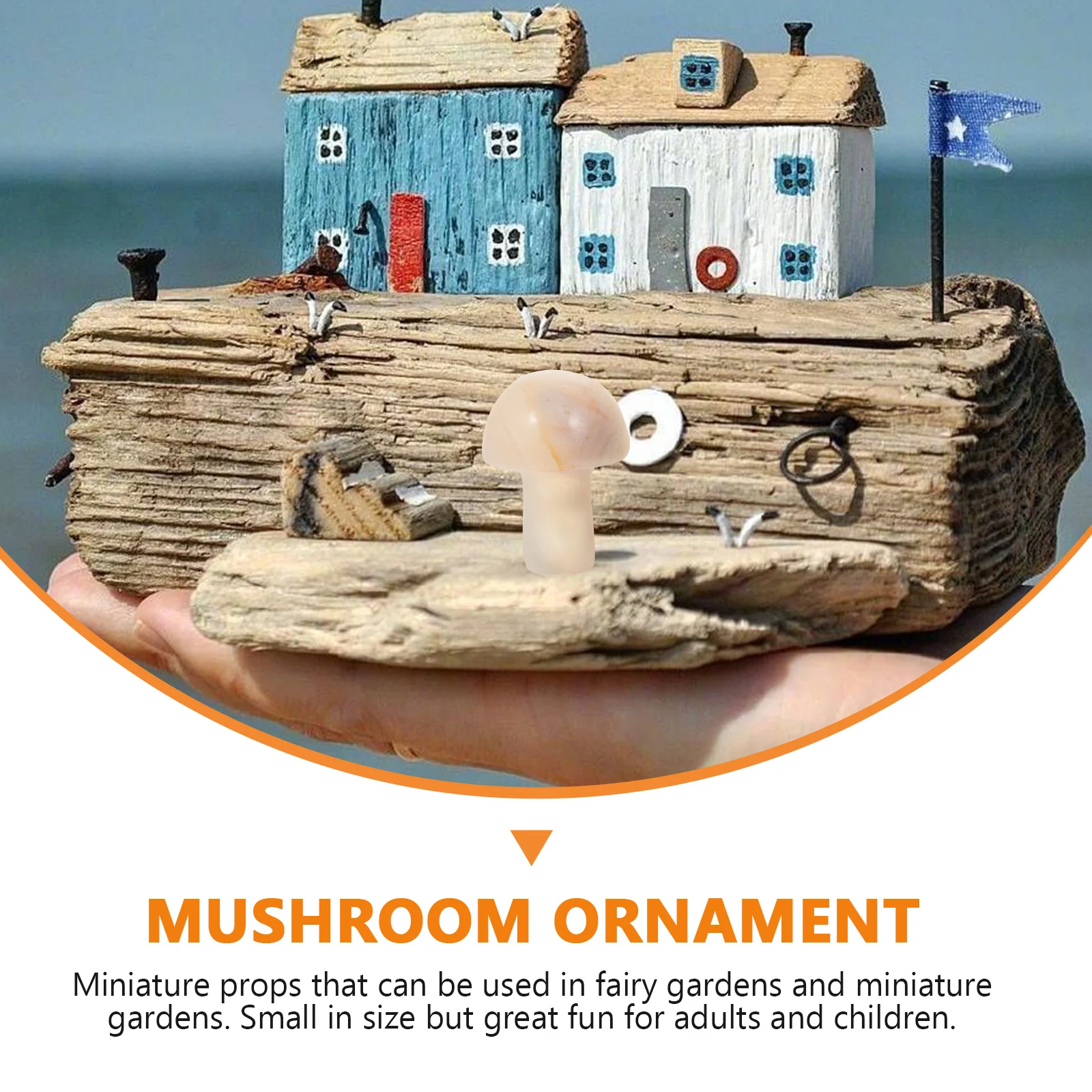 

8pcs Crystal Mushroom Decoration Resin Sculpture Fish Tank Ornament Garden Micro Landscape Diy Accessories Small Decor
