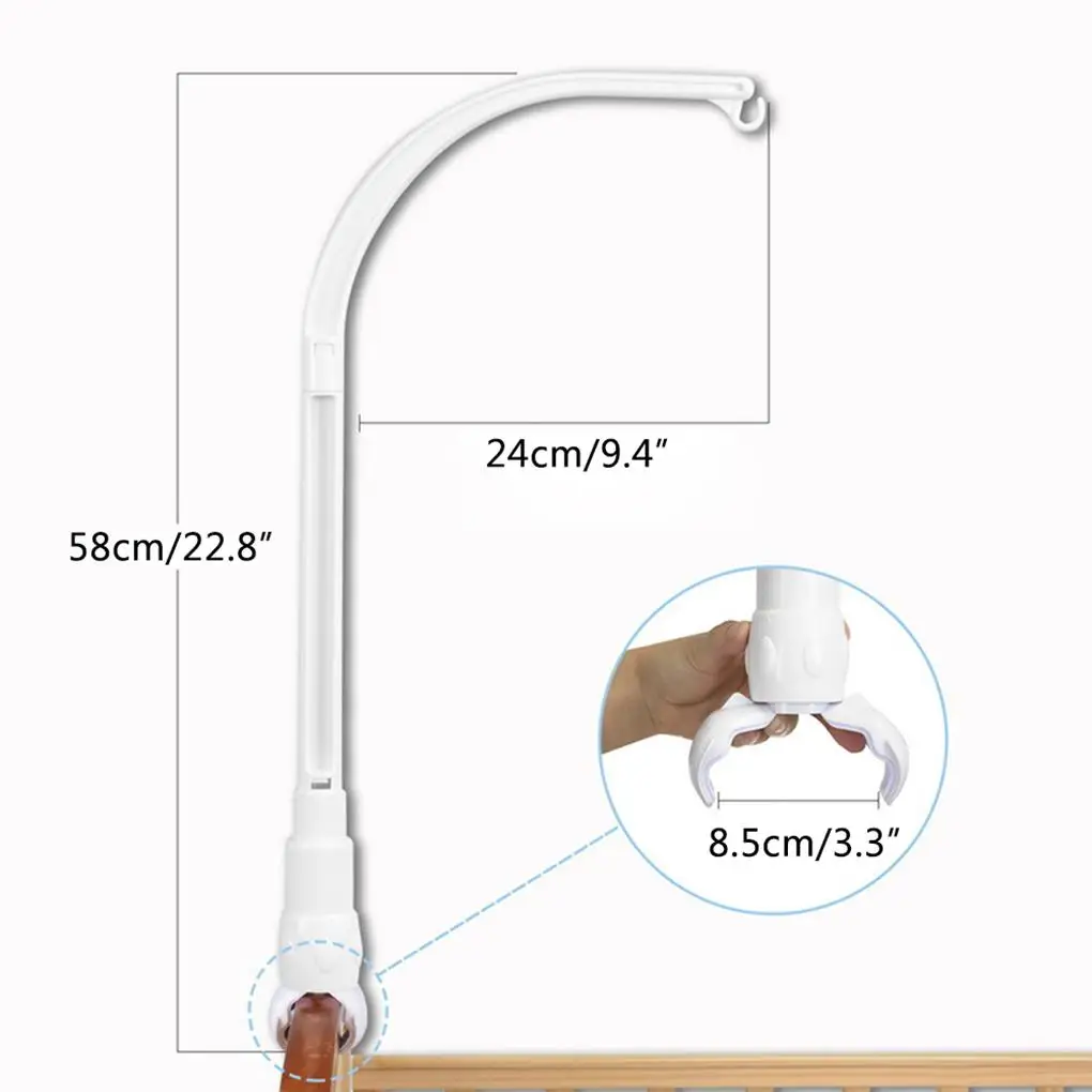 아기 어린이 침대 모바일 어린이 침대 교수형 딸랑이 벨 장난감 인형 홀더 홈 보육 침실 장식 팔 브래킷 소년