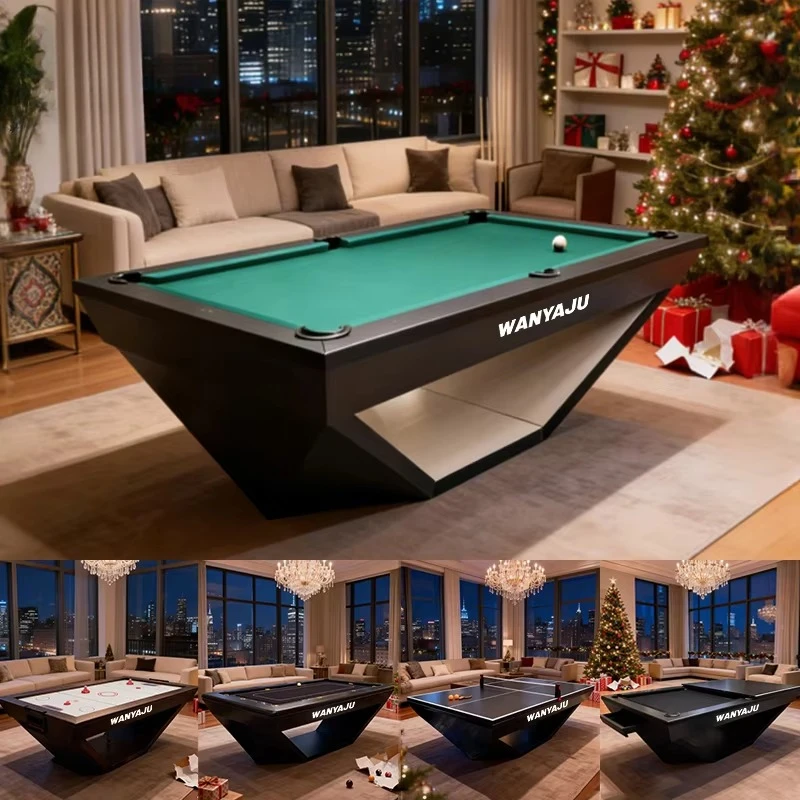 Factory Direct Custom Designer Solid Wood Luxury Professional Modern Slate 3 in 1 Dining Pool Tables Billiard Table Mesa Billar