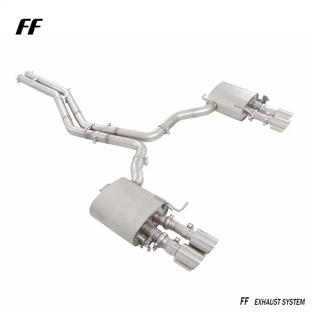 عادم Catback عالي الجودة من الفولاذ المقاوم للصدأ لكاتم الصوت Audi S6 S7 C8 مع صمام متغير