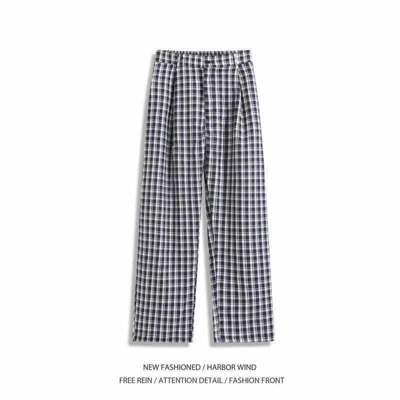 

GIOIOMen's Casual Pants，Summer New Plaid Non-Iron Loose Straight-Leg Pants，Fashion Men's Pants