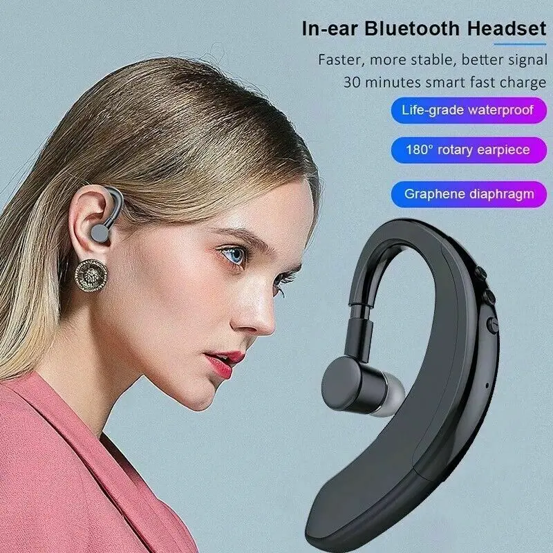 Headphone Bluetooth 5.0, berkendara truk Driver nirkabel Bluetooth earbud peredam kebisingan Earhook
