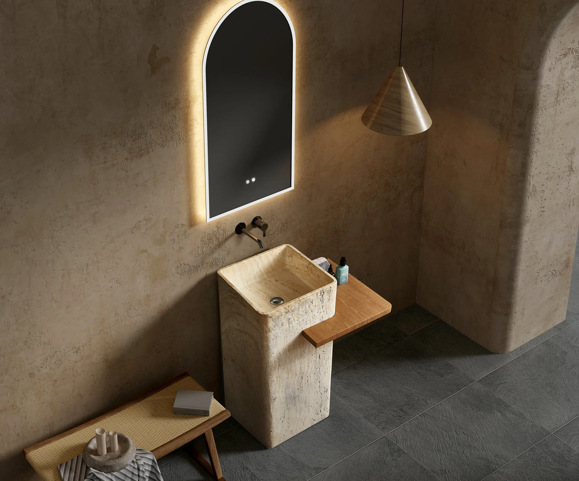 Potted Plants On StandsArtificial Stone Pedestal Wash Basin Sink With The Storage Rack For Bathroom Art Bathroom Free Standing S