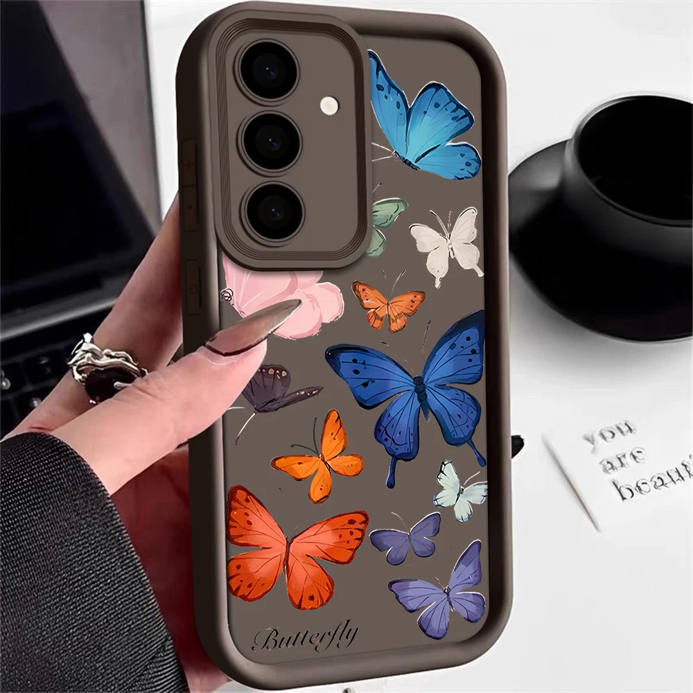 Gold Schmetterling TPU Handyhülle für Samsung Galaxy S25 S22 S21 S23 FE S20 S24 Ultra FE A35 A15 A25 A55 Note 20 Plus 5G Soft Cover – Detail 7