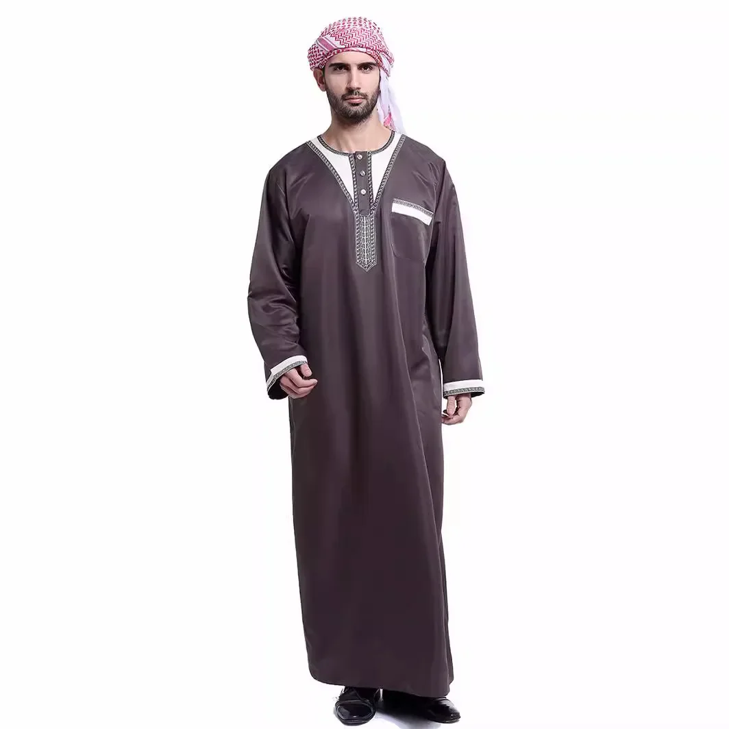 Abaya Men's Muslim Robes Clothing, Saudi Arabia, Dubai Leisure Outdoor Single-wear Muslim Robes, Turkey, Morocco Muslim S-3XL