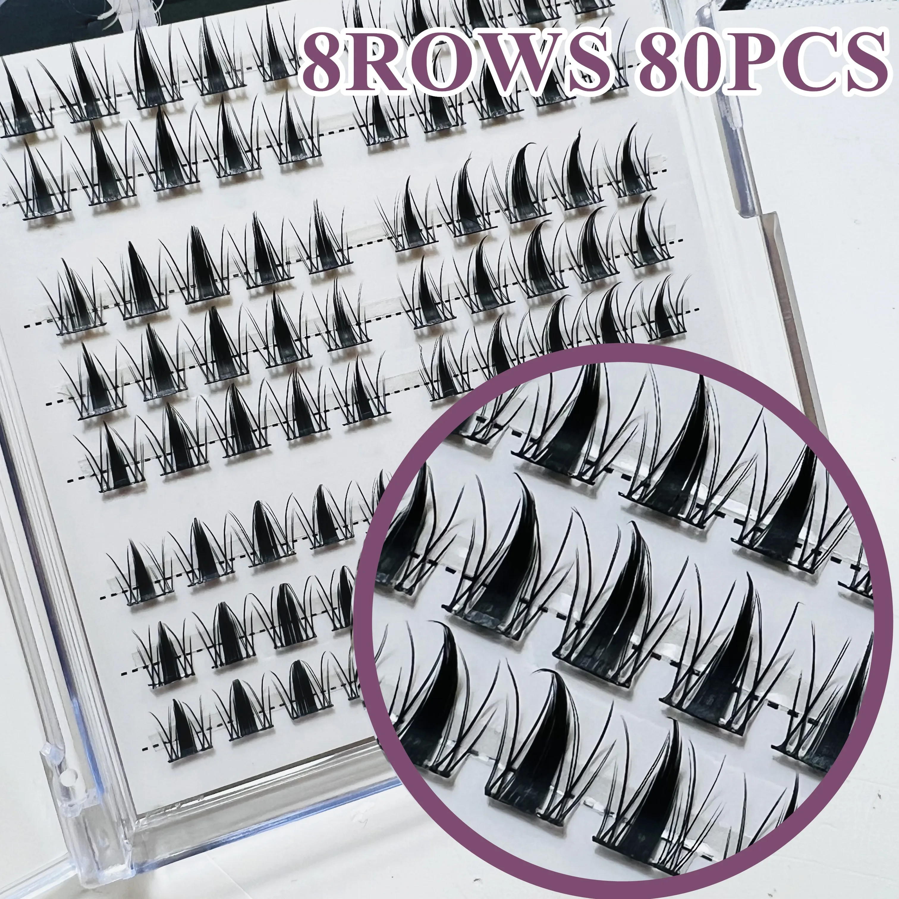 80PCS Barbie Rabbit Eyeslash Extension Personal Eye Lash Professional Makeup Individual Cluster Grafting Sweet False EyeLashes