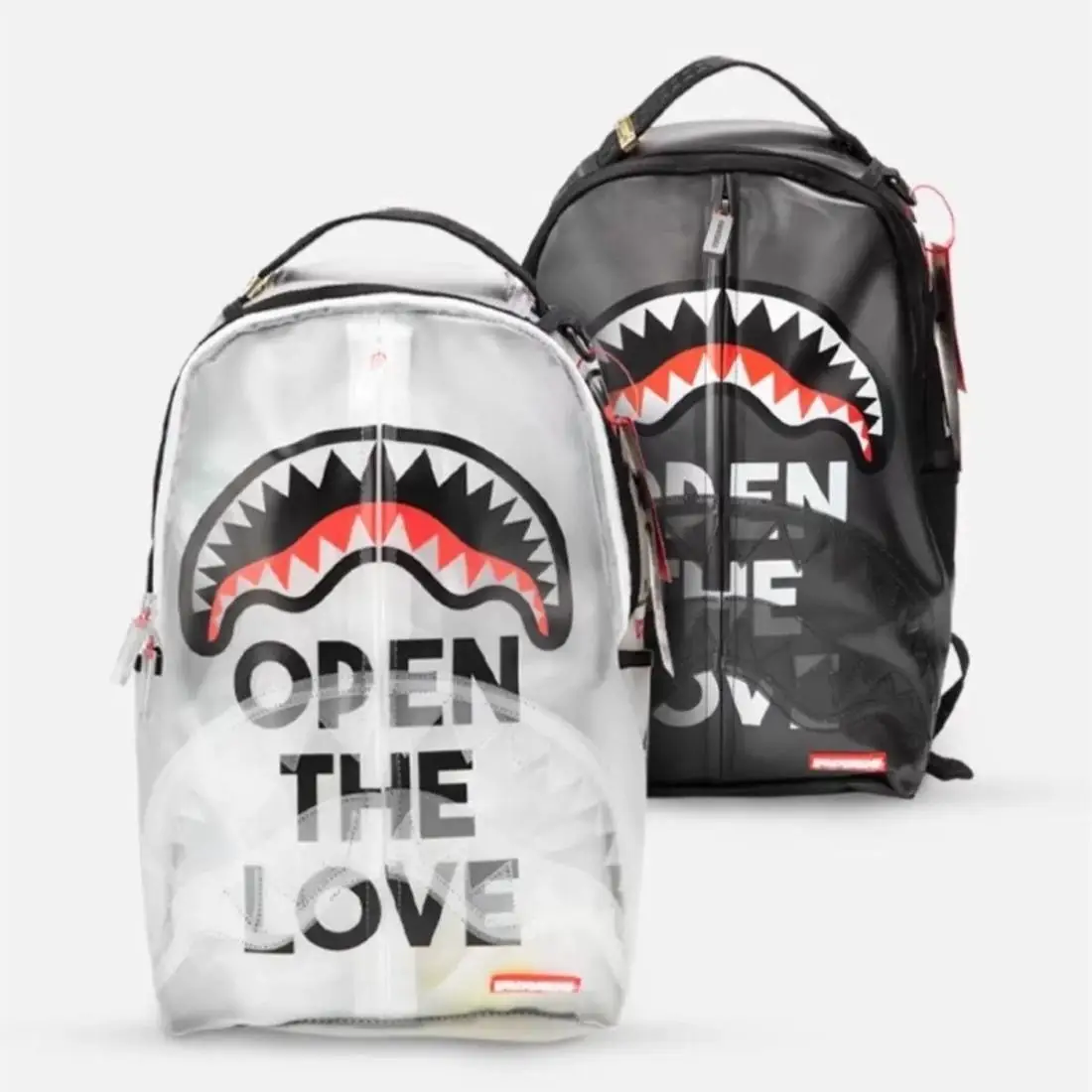 

Fashion Shark Letter Backpack Men Sport Style Transparent Large Capacity Rucksack Women Waterproof Lightweight Unique Backpack