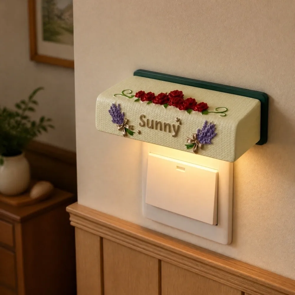 3D Embossed Flower LED Night Light Magnetic Magnetic Detachable Wall Sconce Creative Design Luxury Wall Lamp Bedside