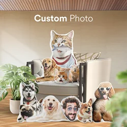 Personalized Photo DIY Dog Cushion Customization Pet Plush Toys Dolls Stuffed Animal Cat Pillow Sofa Car Decorative Present Gift