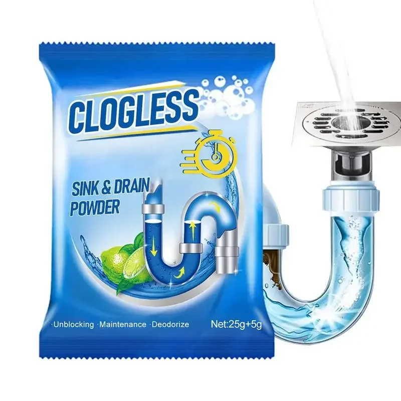 Household drain cleaner and deodorizer, kitchen, bathroom, bathtub, drain cleaning powder, pipe unclogger