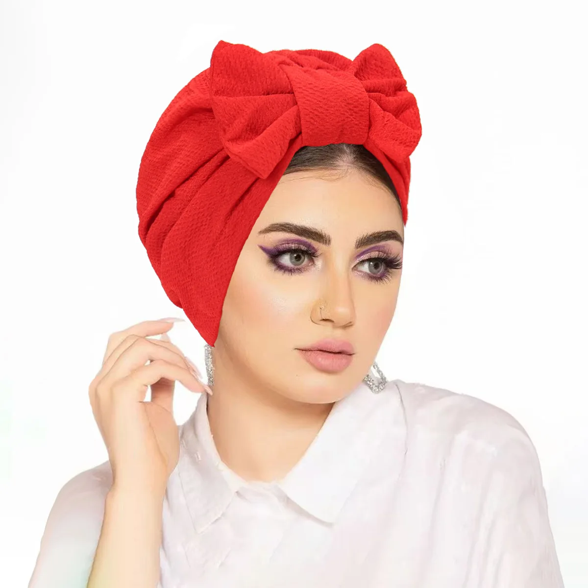 Doux nœud papillon Turban indien chapeau femmes chimio casquette bonnets Bonnet musulman Hijab foulard perte de cheveux chapeaux tête enveloppement Turbante Mujer