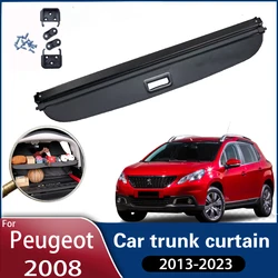 Car Trunk Curtain For Peugeot 2008 Accessories 2013~2023 Car Trunk Curtain Covers Rack Partition Shelter Decoration Accessories