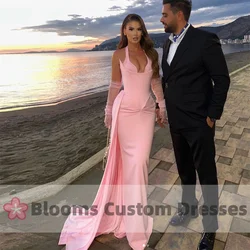 Blooms Halter Pink Mermaid Customized Evening Dresses For Special Occasion Slim Fit Sexy Wedding Party Gown Prom Dress