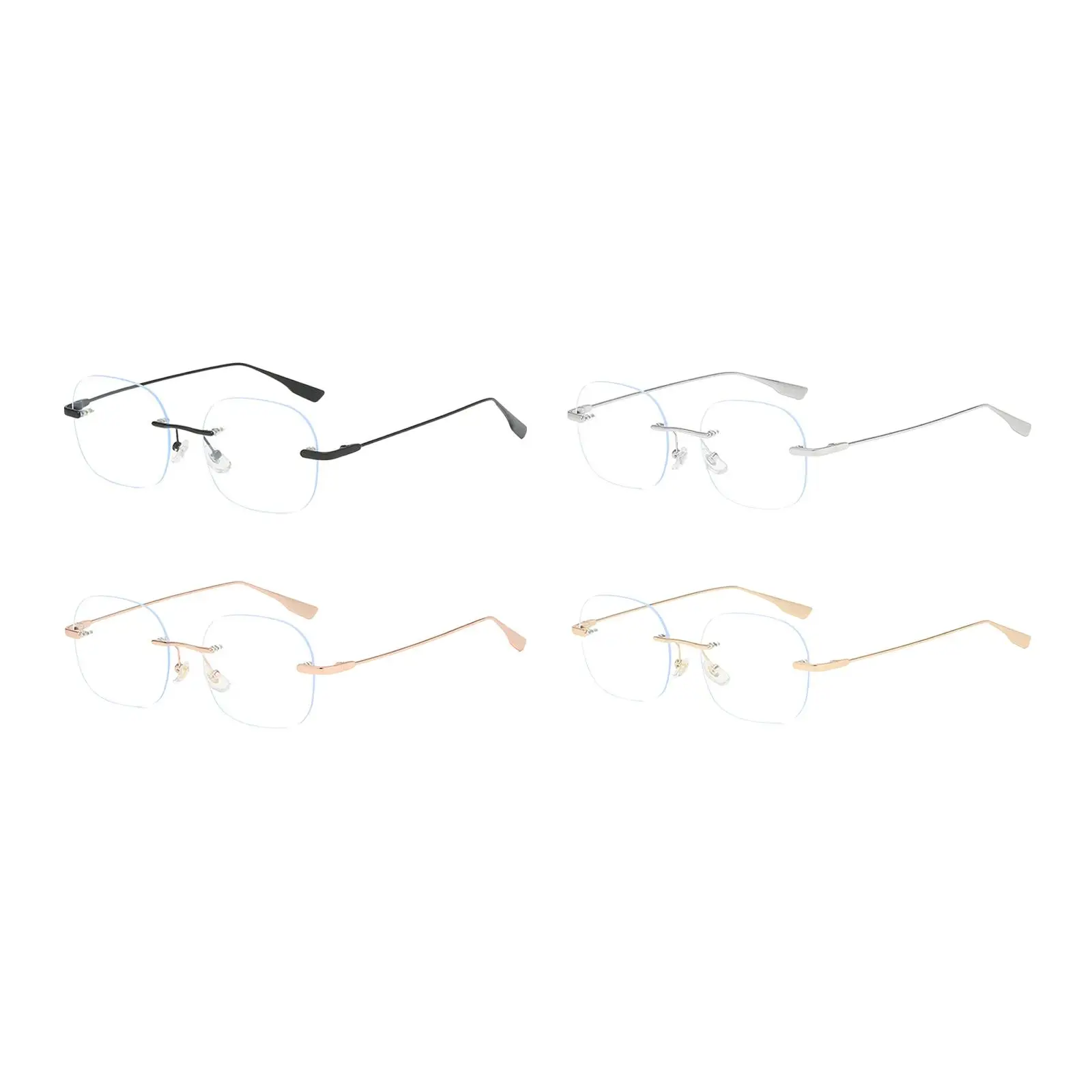 Lunettes légères sans cadre pour hommes et femmes, lunettes confortables, anti-lumière bleue, lunettes pour adultes, ordinateur, vacances