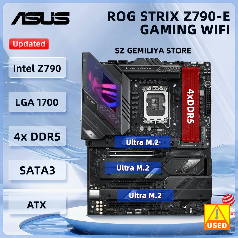 ASUS ROG STRIX Z790-E GAMING WIFI Motherboard Intel Z790 LGA 1700  DDR5 192GB Wi-Fi 6E support i9-14900T i7-14700T i5-13500 cpu