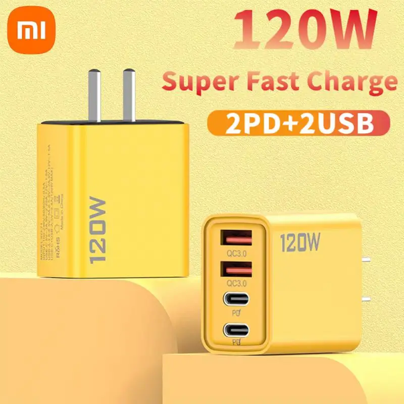 Xiaomi 120W Fast Charger USB Type C PD Cable Fast Charging Quick Charge 3.0 Adapter For iPhone Samsung Oneplus Pixel Cellphones