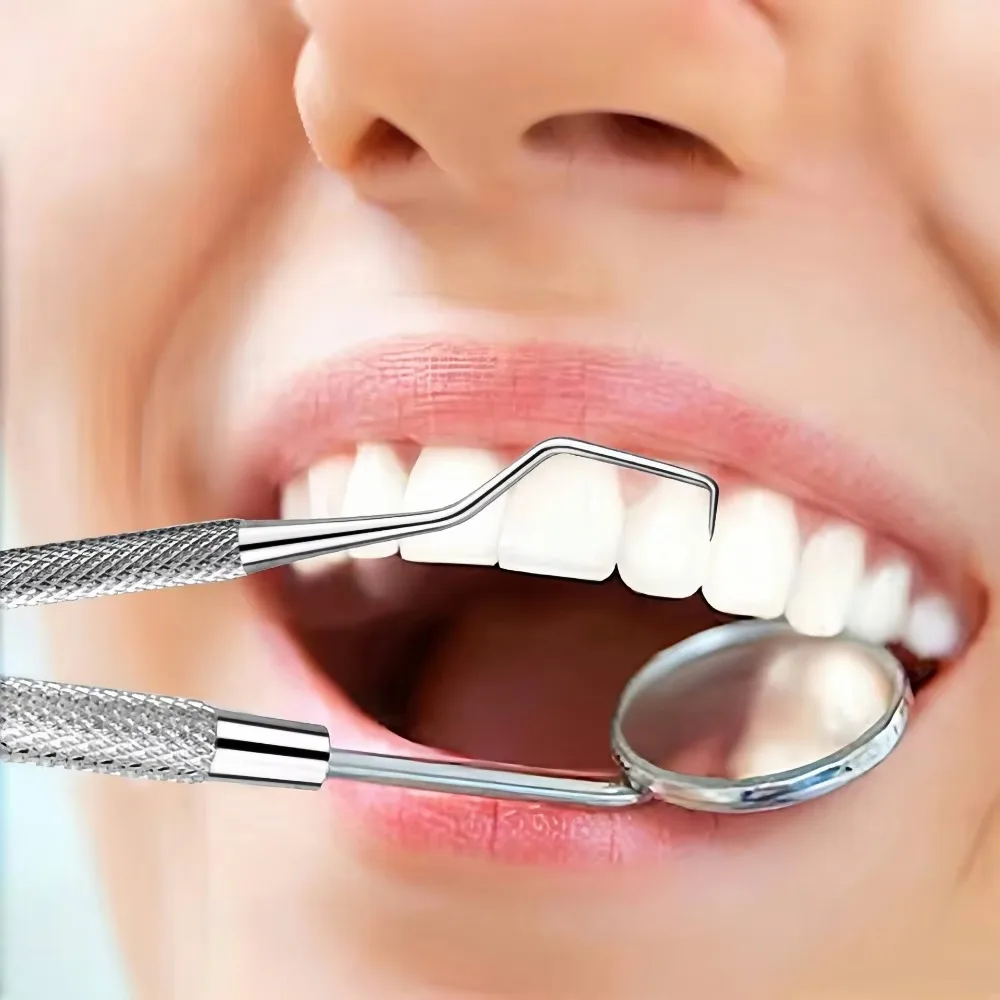 

7/8Pcs Stainless Steel Tooth Care Kit Rustproof Various Style Dental Cleaning Tools Professional with Storage Box