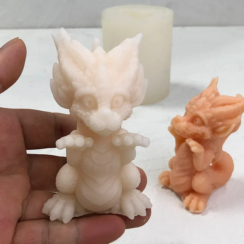 

Sitting Dragon Candle Silicone Mold Animal Abstract Soap Resin Plaster Making Mould DIY Chocolate Ice Mould Home Decor Gifts