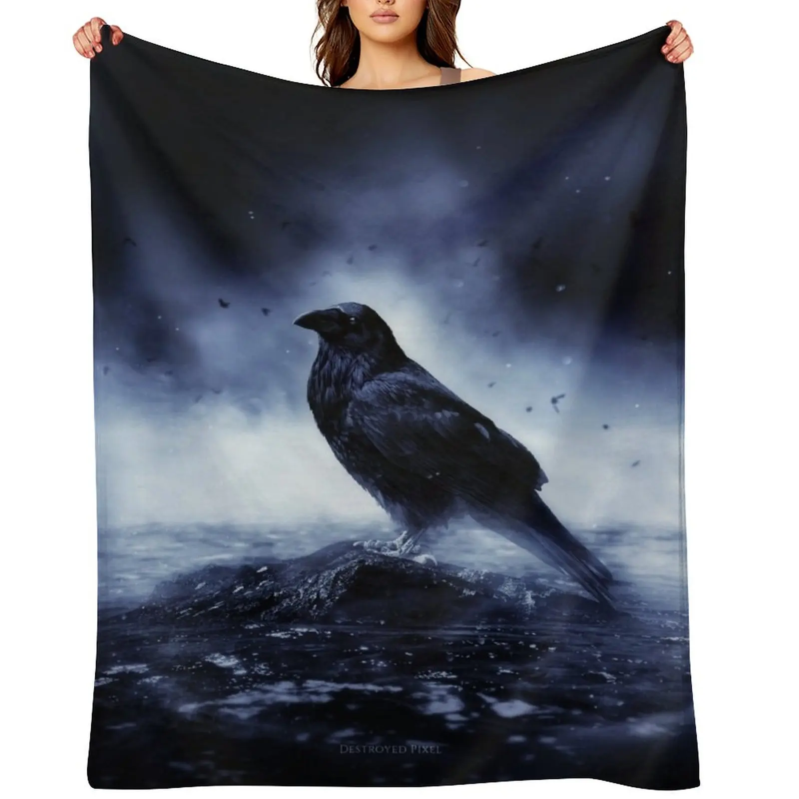 Raven in mystical light Throw Blanket For Sofa Thin Thins Picnic Soft Beds Blankets