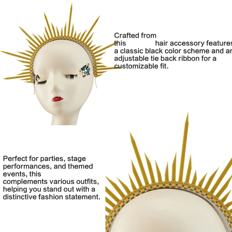 MXMB Dark Series Headband Party Props Hairhoop Bridal Shower Hairband Headpiece