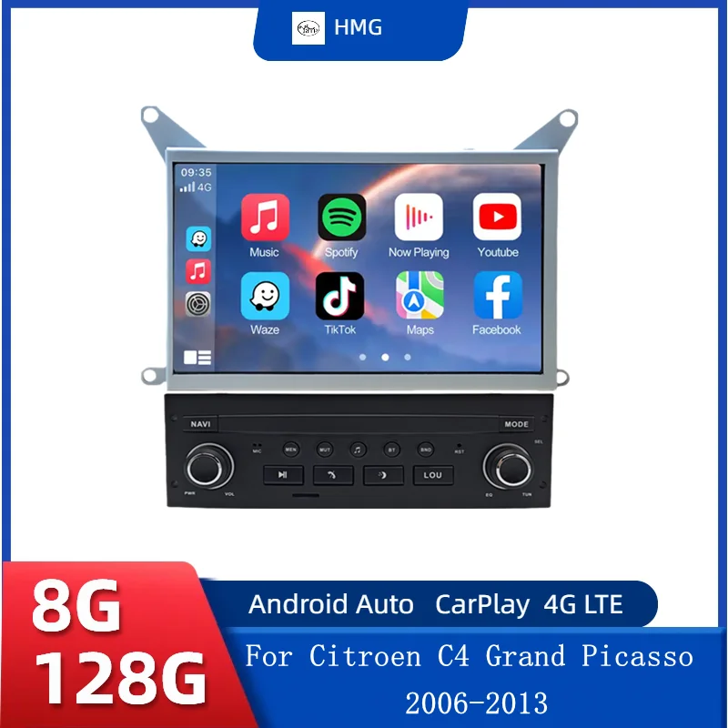HMG For Citroen C4 Grand Picasso C-Triomphe C-Quatre 2006-2013 Carplay Autoradio Car Multimedia Radio GPS navigation DSP Auto