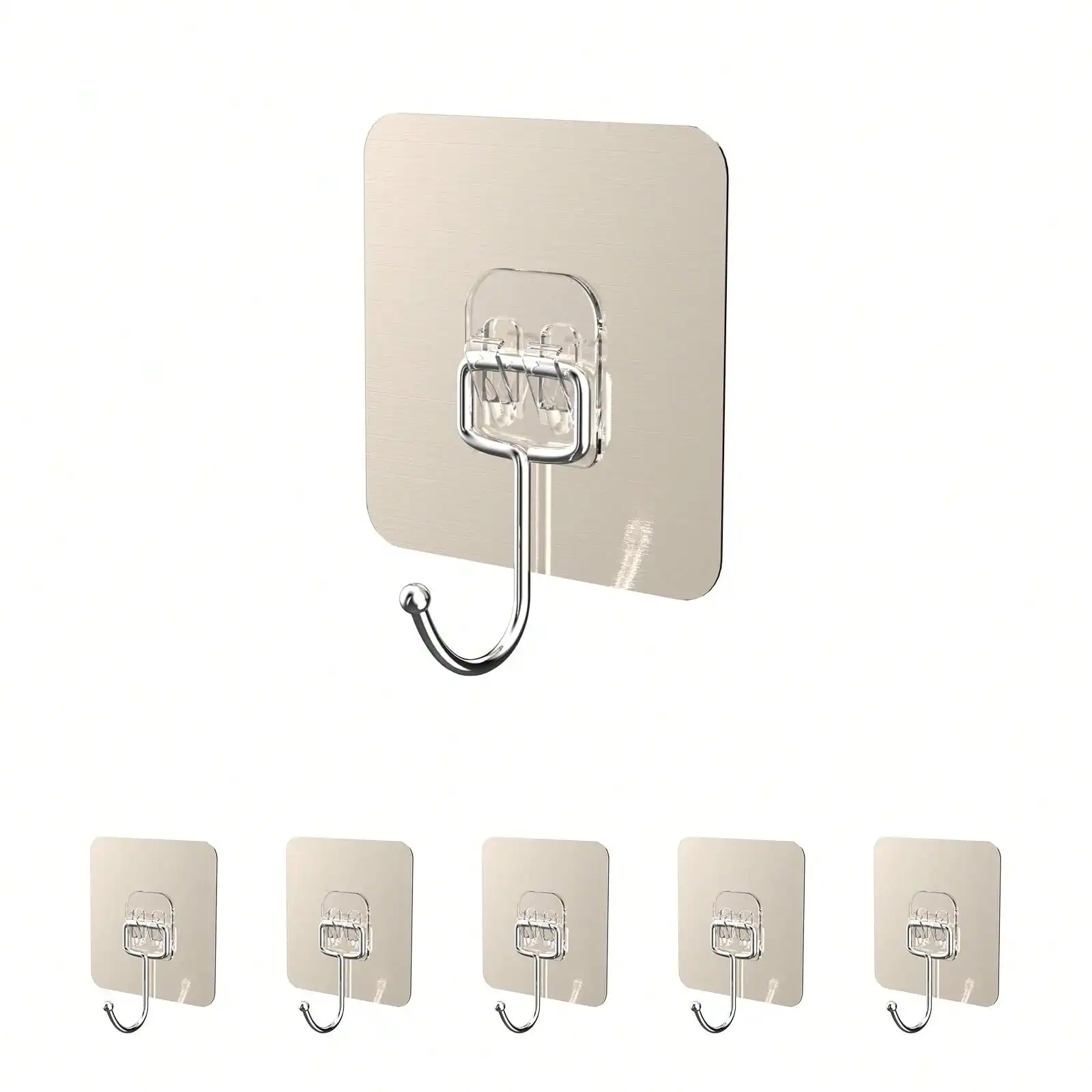 10 piezas de ganchos adhesivos fuertes para pared, sin perforaciones, reutilizables, transparentes, sin costuras, resistentes, para toallas, impermeables, resistentes al aceite, ganchos autoadhesivos para colgar en la cocina y el baño