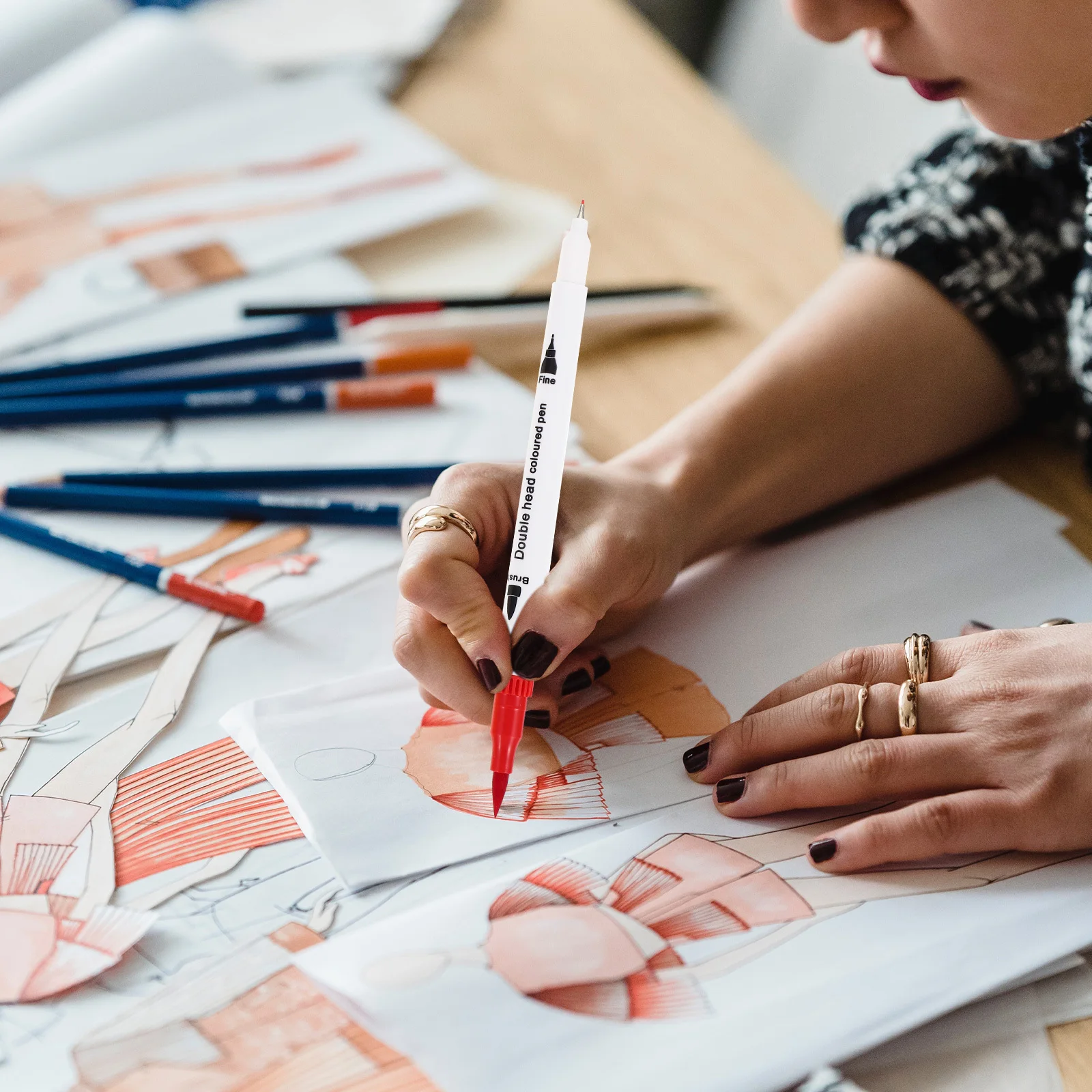 

24Pcs Painting Pens Professional Dual Brush Markers Long-Lasting Colorful Drawing Markers for School Art Projects Christmas