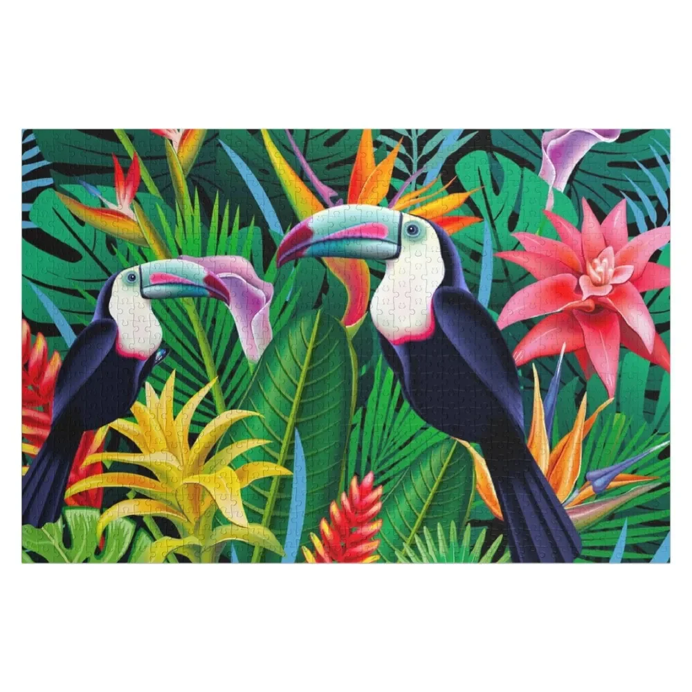 Tropical Toucans Pattern Jigsaw Puzzle Custom Gift Customized Toys For Kids Puzzle