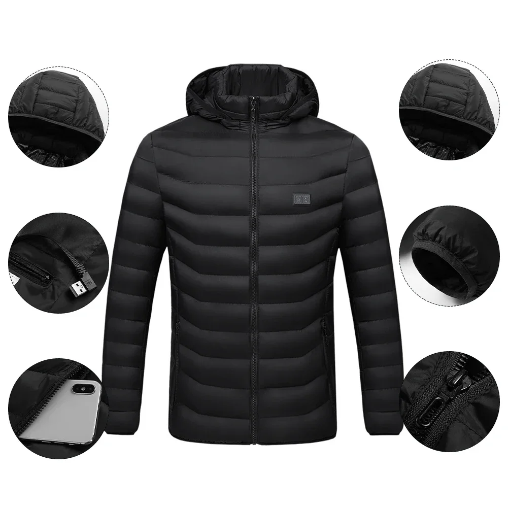 Veste thermique pour homme, manteau chauffant électrique USB, vêtements chauffants, parka auto-chauffante, 11 zones de température solitaires, ski d'hiver, nouveau