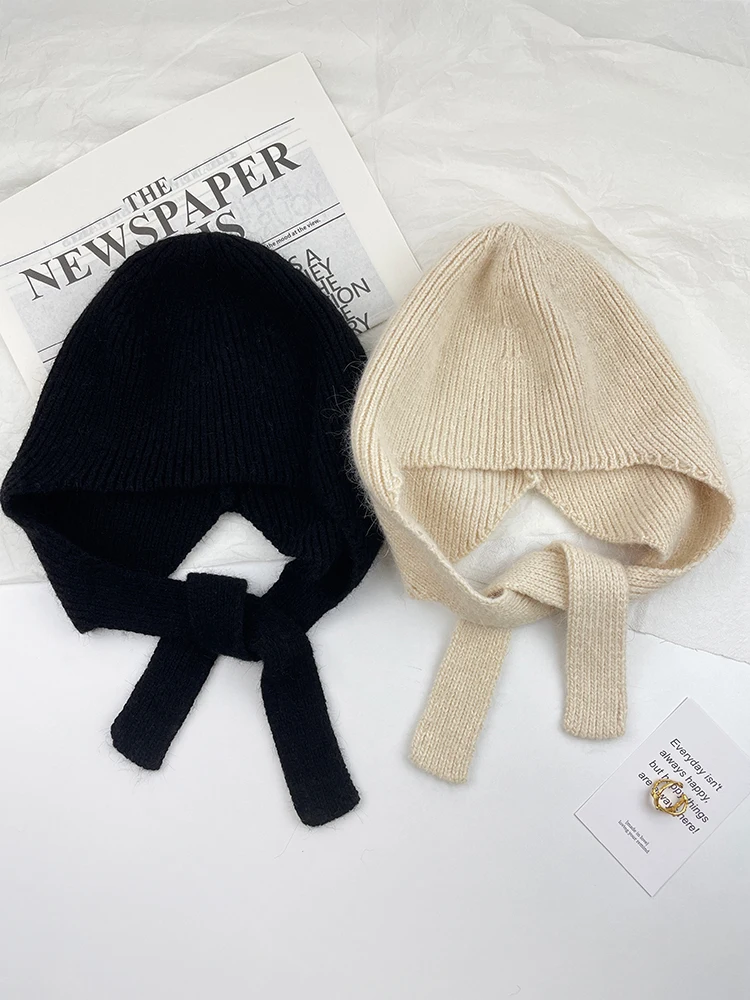 Gestrickte Gehörschutz Hüte Für Frauen Männer Winter Warme Beanies Caps Outdoor Ski Balaclava Bib EarCaps Damen Skullies Hüte gorros – Detail 12