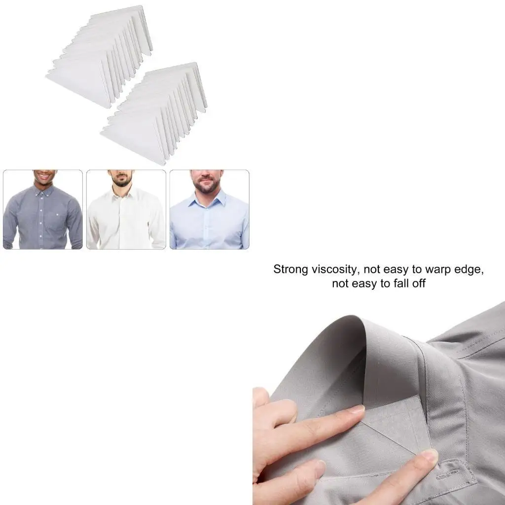 Set 30 adesivi per collare usa e getta con supporto a forma collare per l'aspetto della camicia ordinata. Cuscinetto per collare per occasioni formali