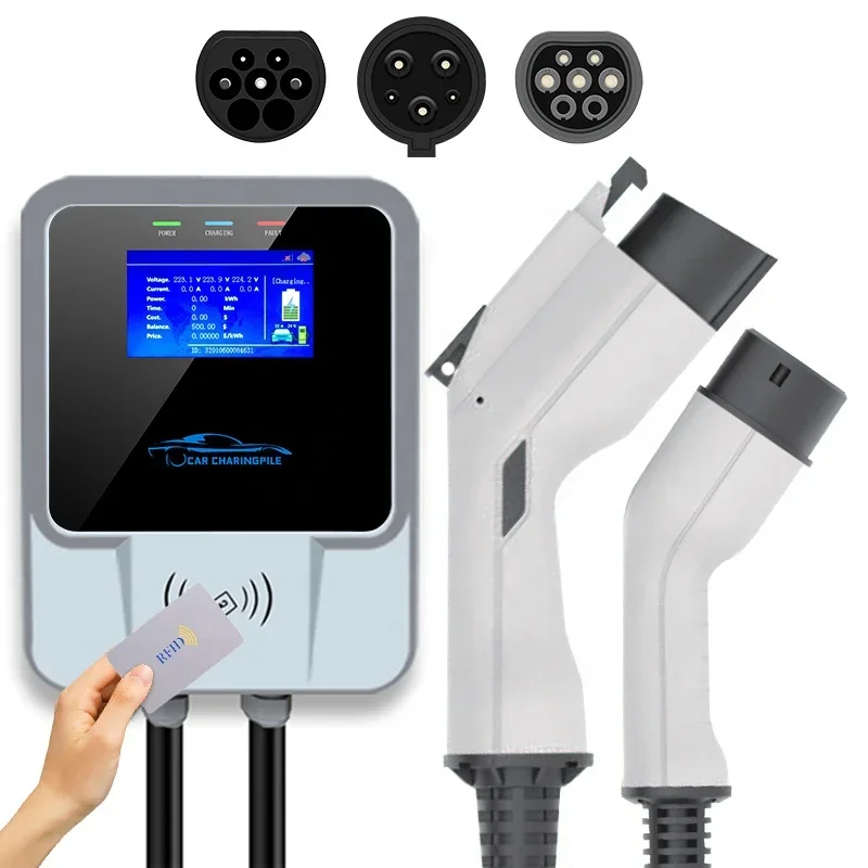 

EVSE Wall Box GBT Wallbox AC Electric Car Charger EV Charger Pure Type2 3phase 22KW For VW ID4 Crozz ID6 Pro BW 2022 X8 IP65