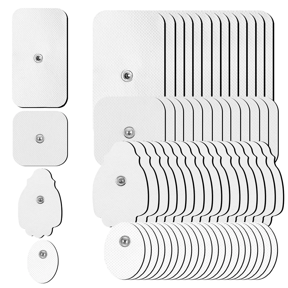 10/20Pcs Self‑Adhesive Replacement Electrode Pads Snap Button Pulse Massager Neck Back Leg Muscle Massage Daily Relax Accessory